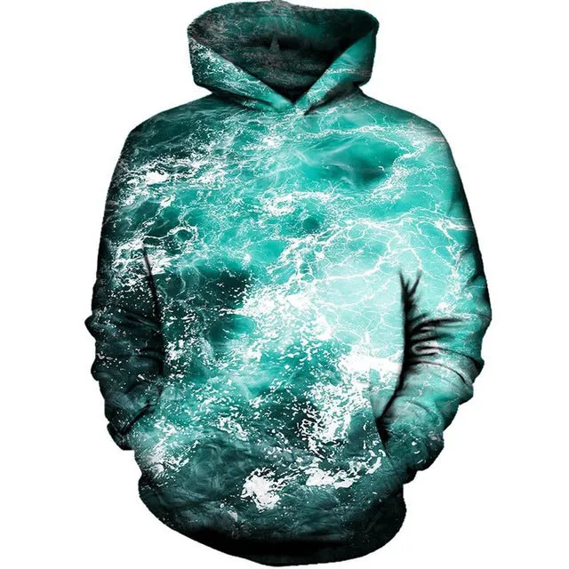 3D Green Ocean Hoodie