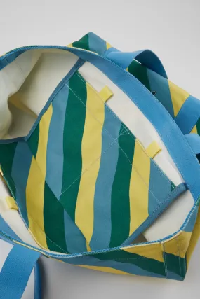 Ado Yellow, blue, and green recycled cotton tote bag