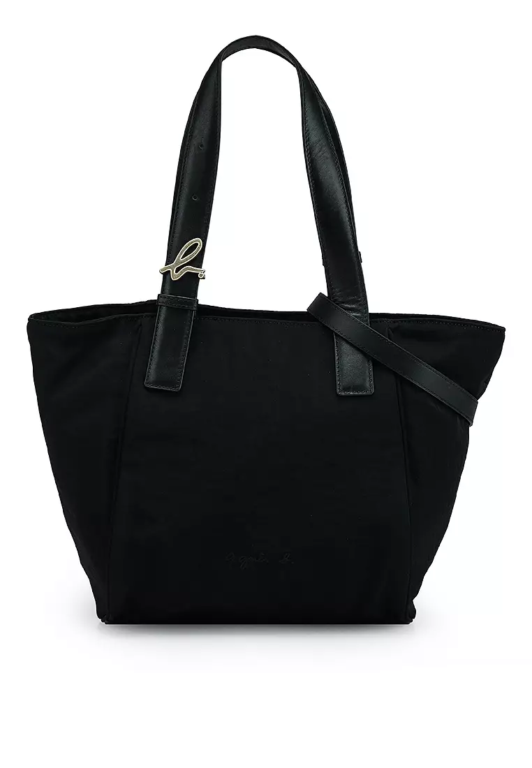 agnès b. Logo Nylon Shoulder Tote Bag