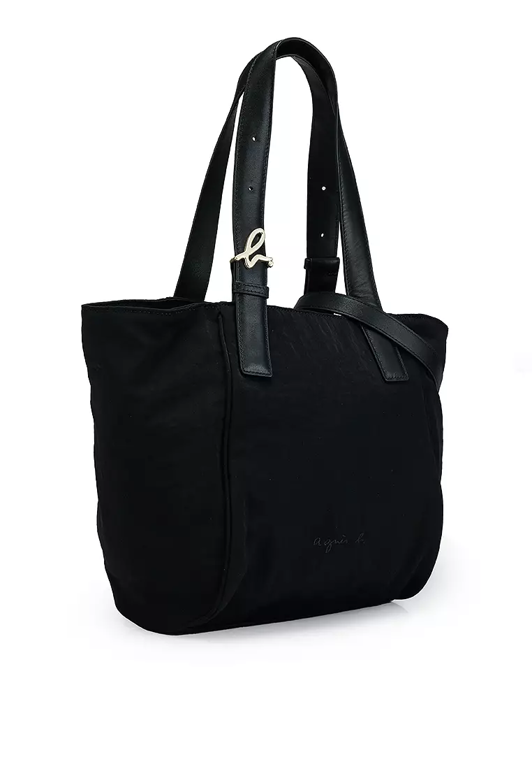 agnès b. Logo Nylon Shoulder Tote Bag