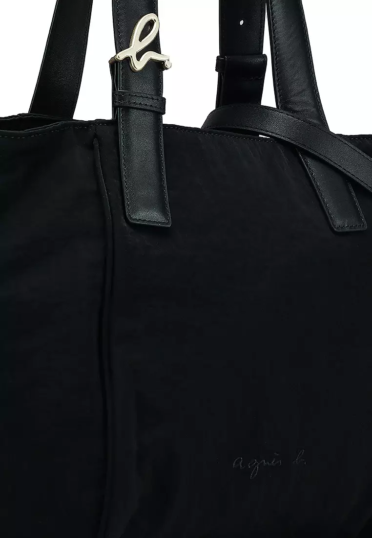 agnès b. Logo Nylon Shoulder Tote Bag