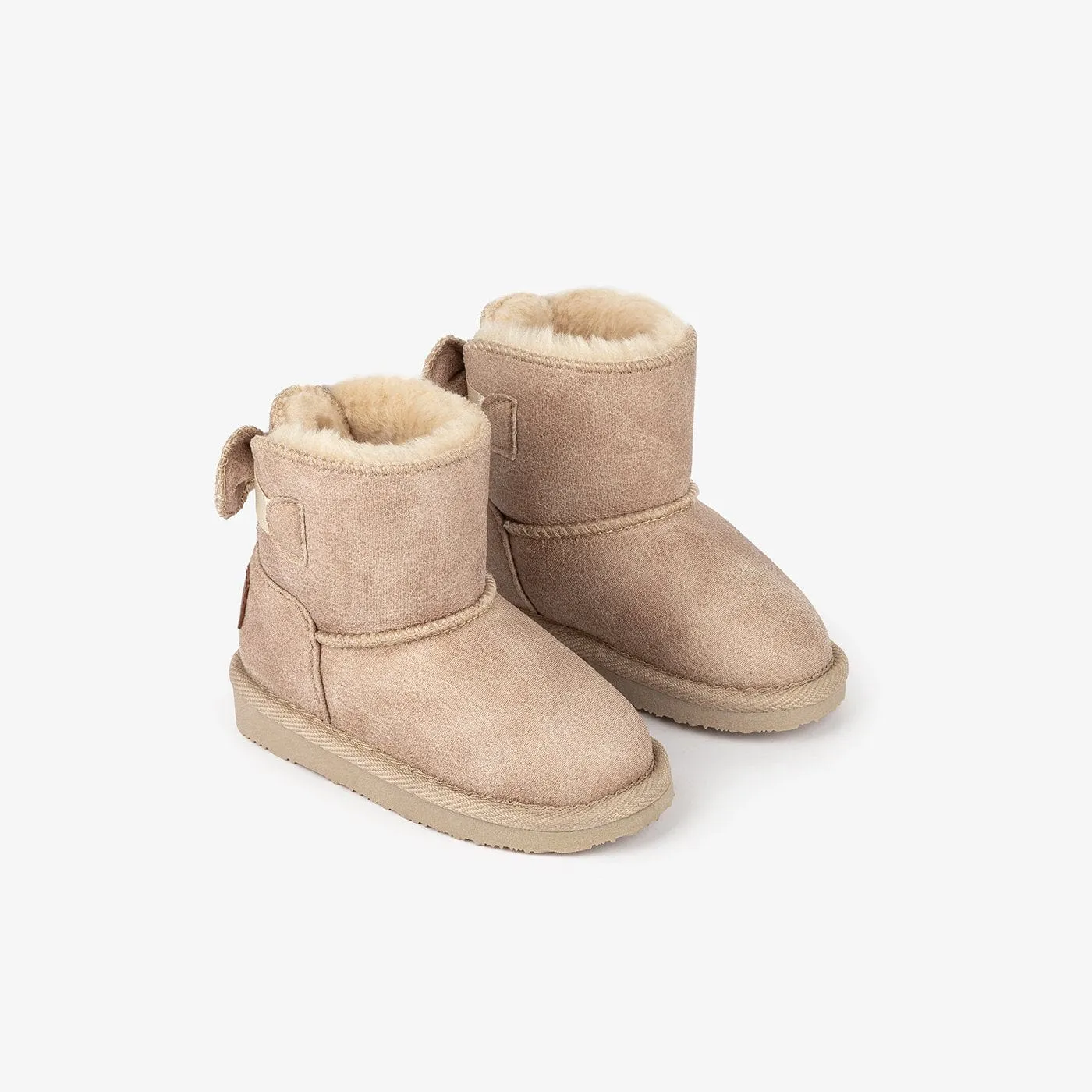 Baby's Beige Bow Australian Boots