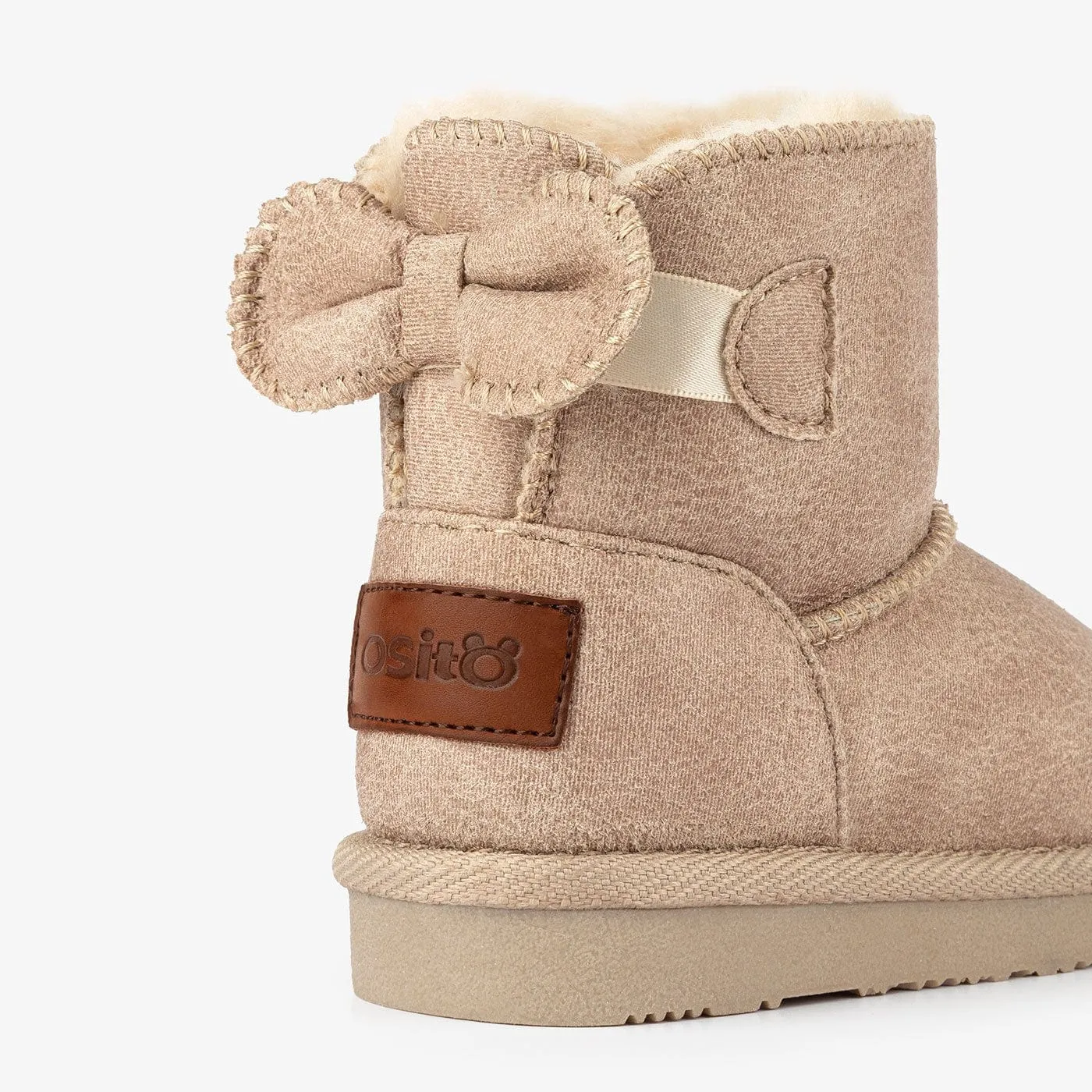 Baby's Beige Bow Australian Boots