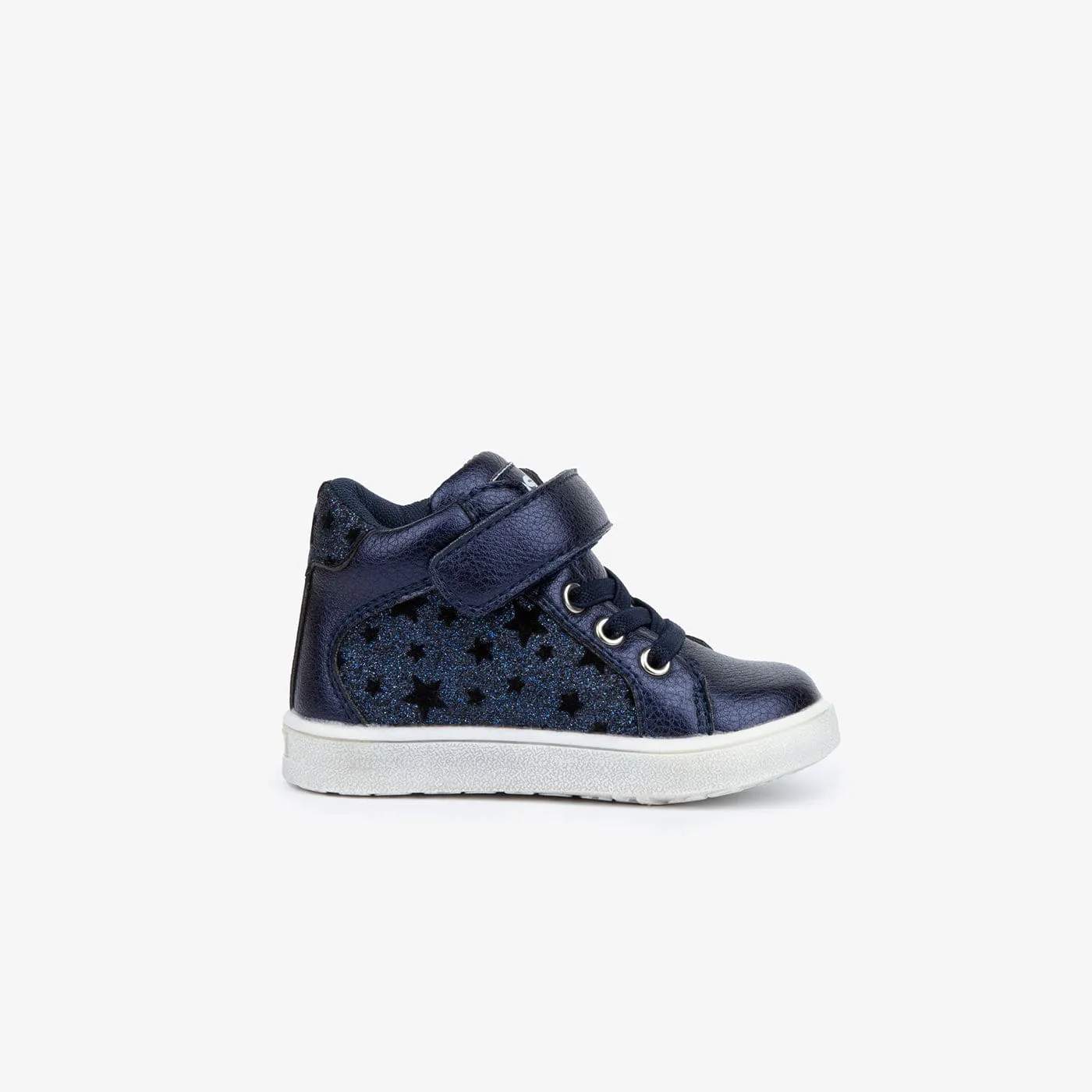 Baby's Navy Star Ankle Boots Glitter