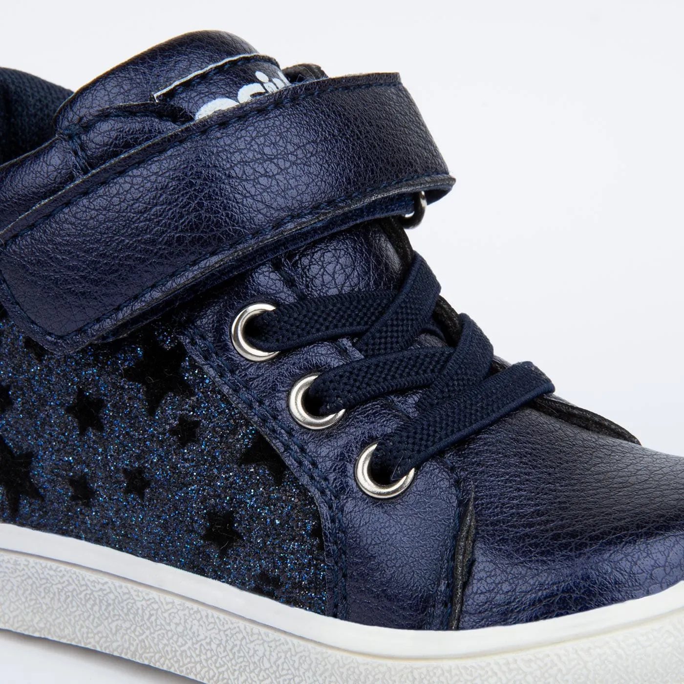 Baby's Navy Star Ankle Boots Glitter