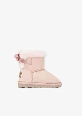 Baby's Pink Bow Water Repellent Australian Boots