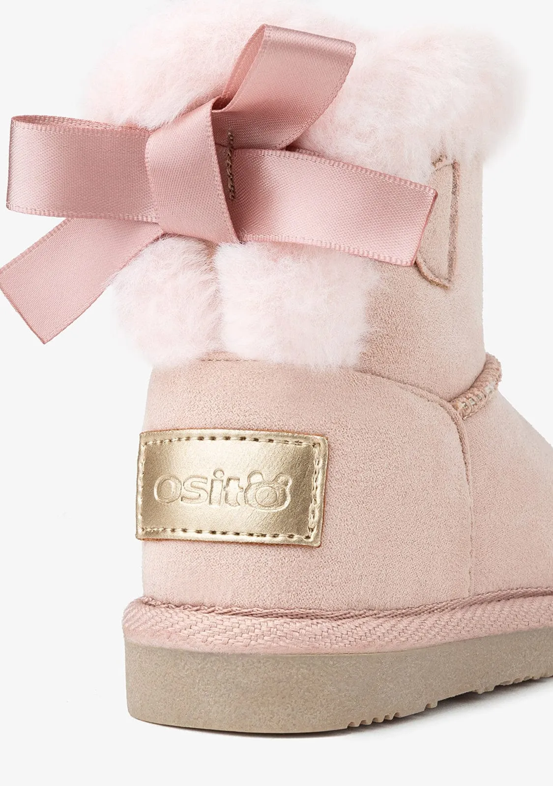 Baby's Pink Bow Water Repellent Australian Boots