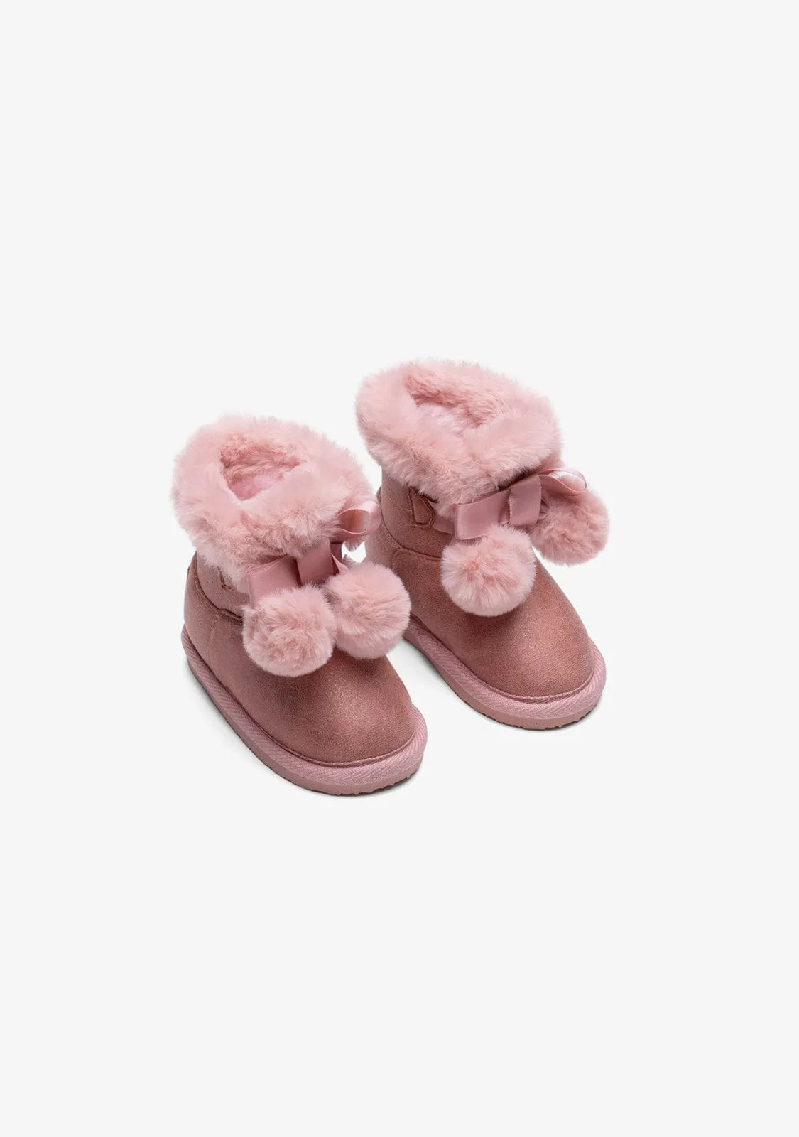 Baby's Pink Pompom Australian Boots