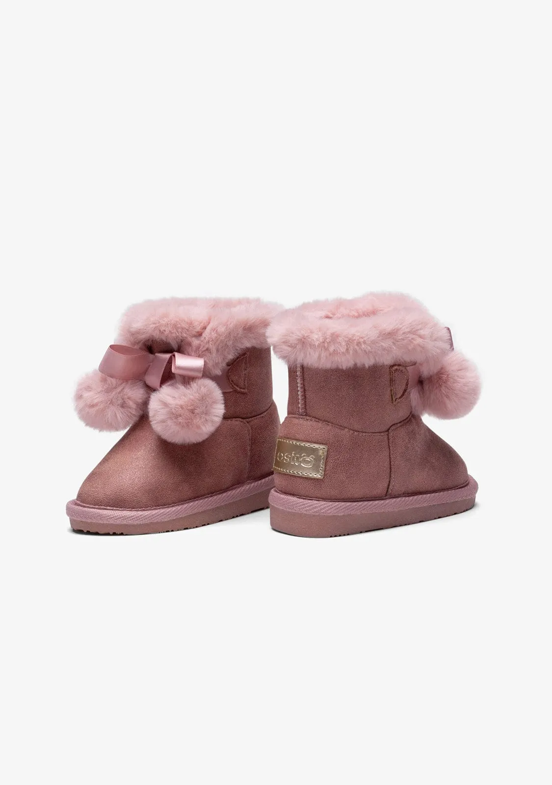 Baby's Pink Pompom Australian Boots