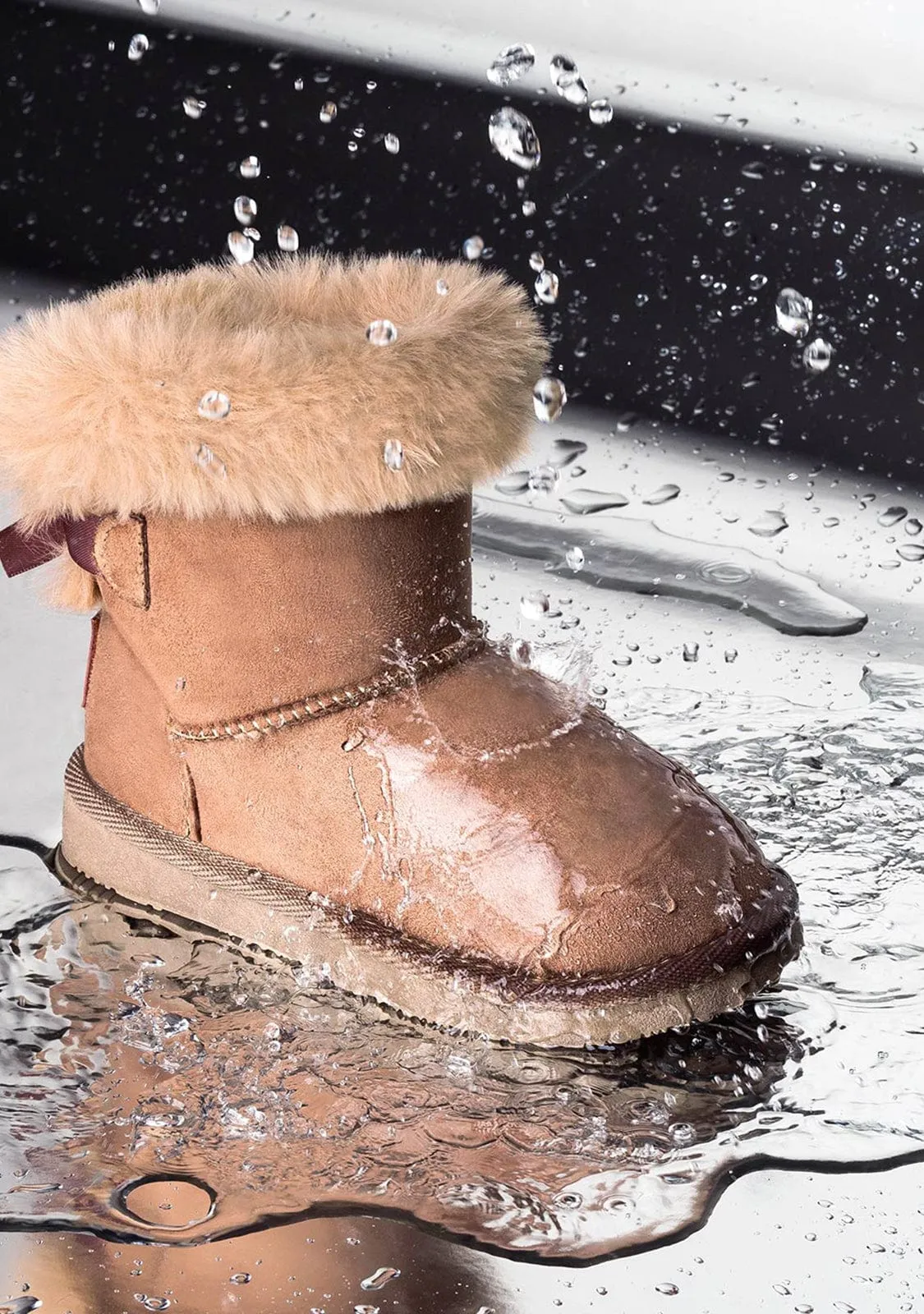 Baby's Taupe Bow Water Repellent Australian Boots