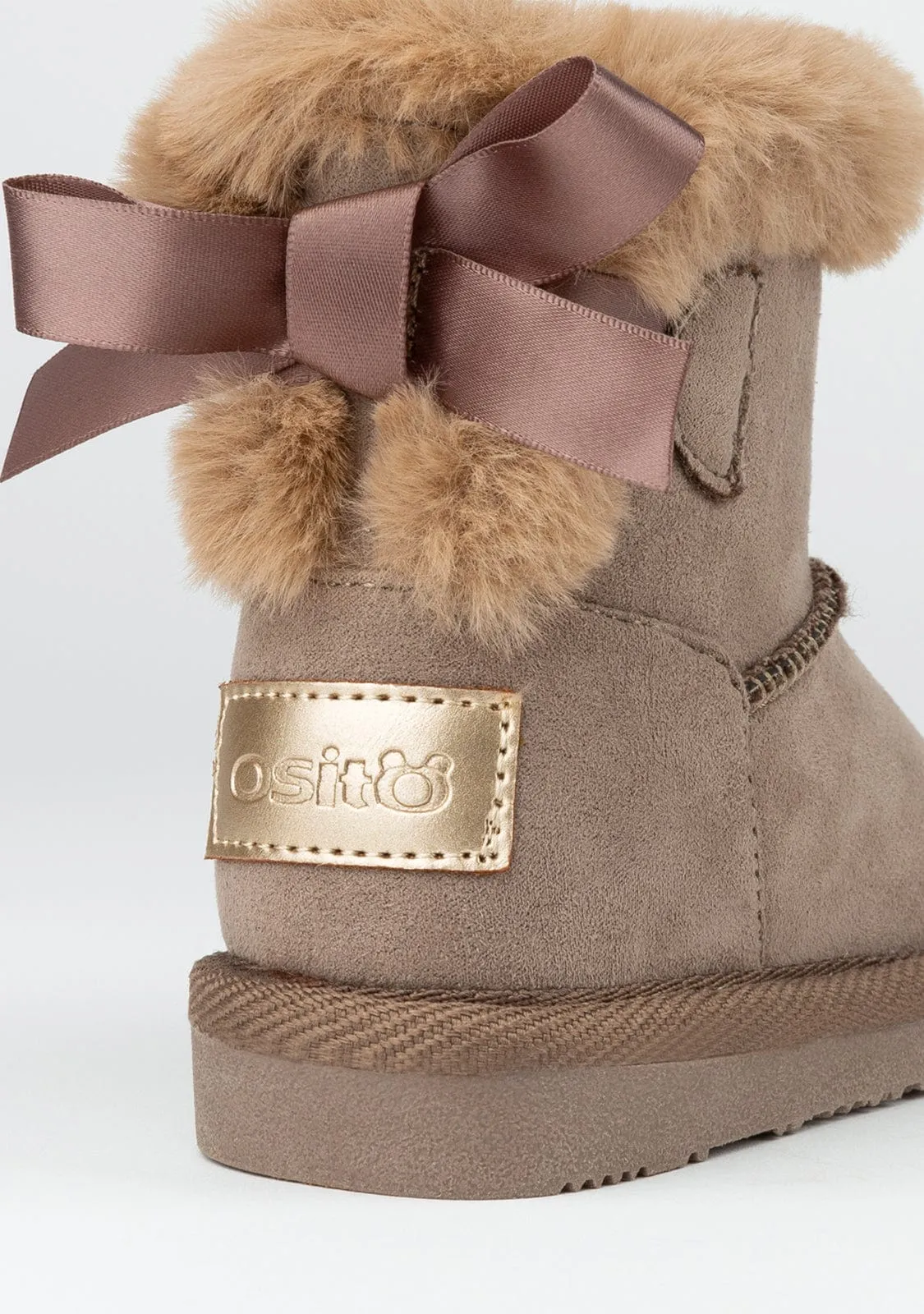 Baby's Taupe Bow Water Repellent Australian Boots