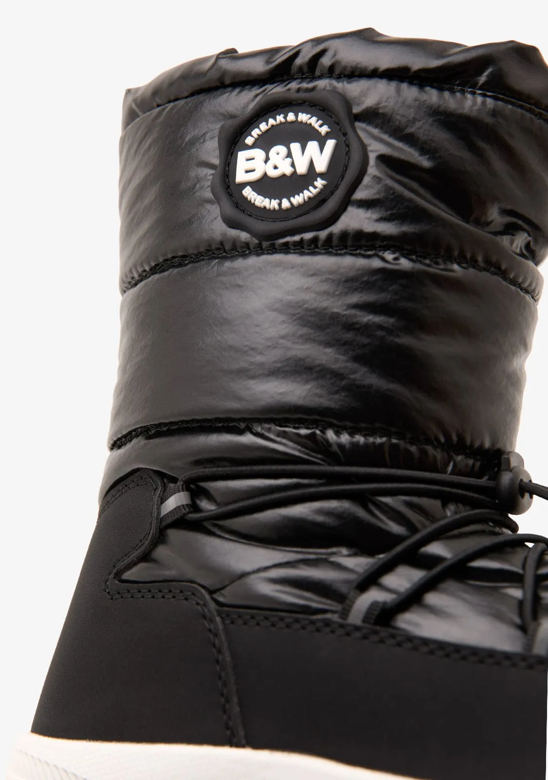 Black Track Padded Boots B&W