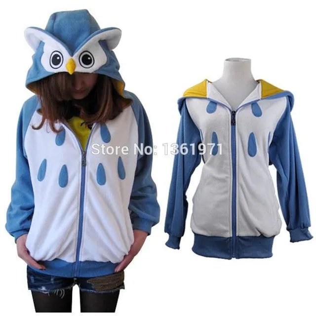 Blue Owl Animal Theme Hoodie