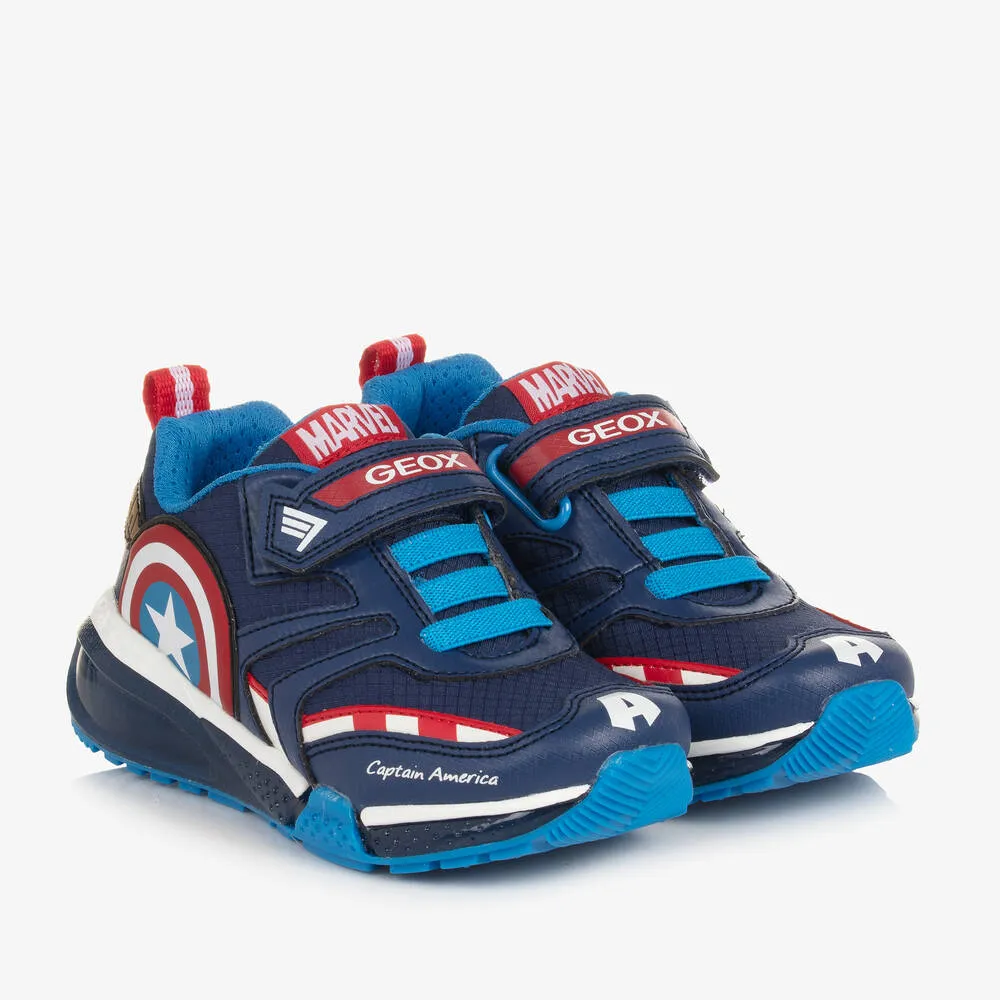 Boys Blue Light-Up Marvel Trainers