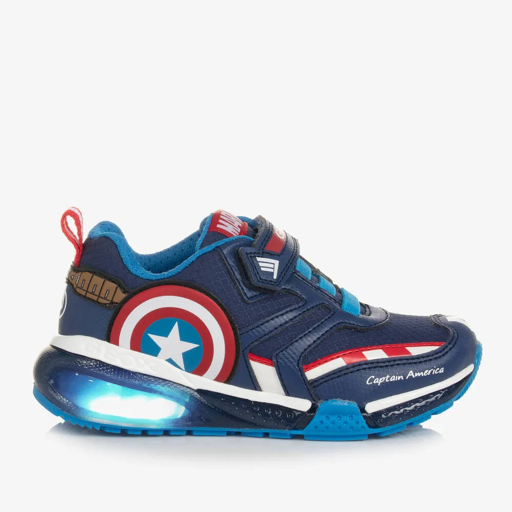 Boys Blue Light-Up Marvel Trainers