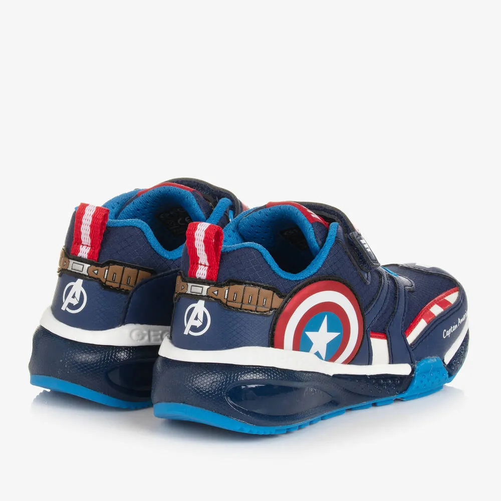 Boys Blue Light-Up Marvel Trainers