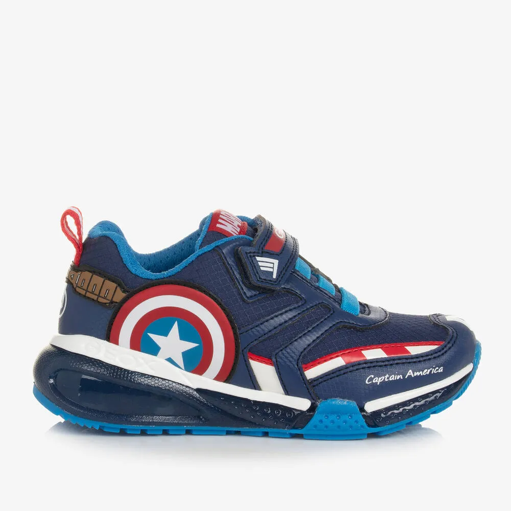 Boys Blue Light-Up Marvel Trainers