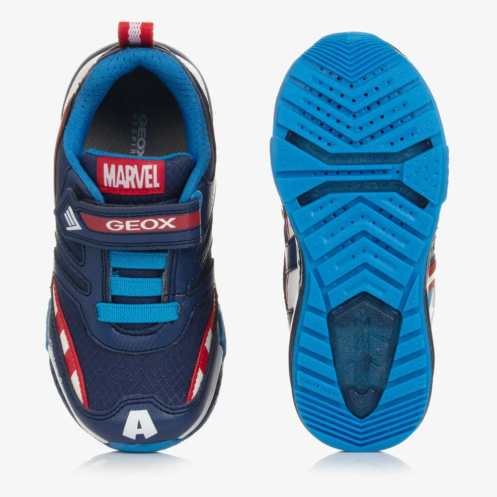 Boys Blue Light-Up Marvel Trainers