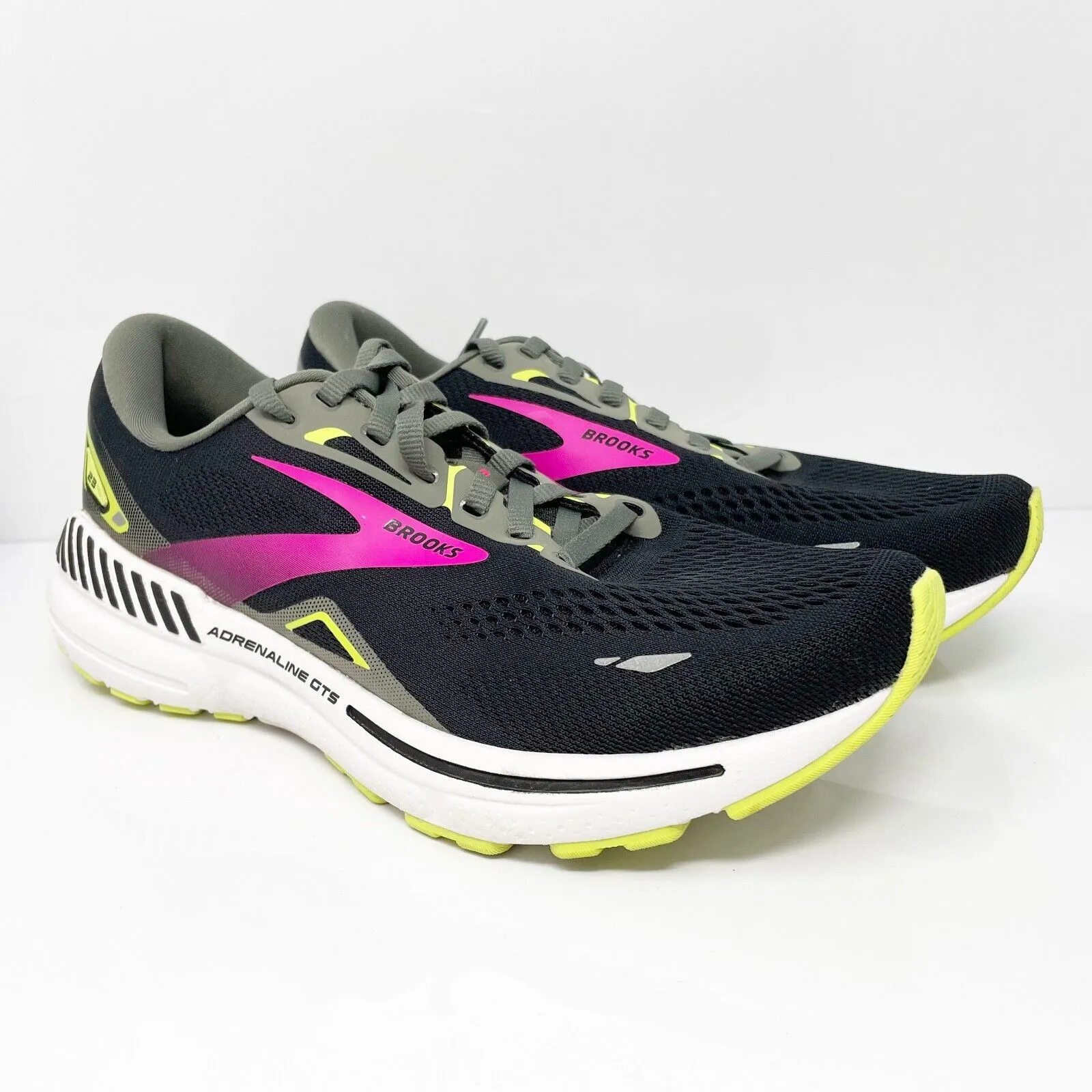 Brooks Womens Adrenaline GTS 23 1203811B037 Black Running Shoes Sneakers Sz 8.5B