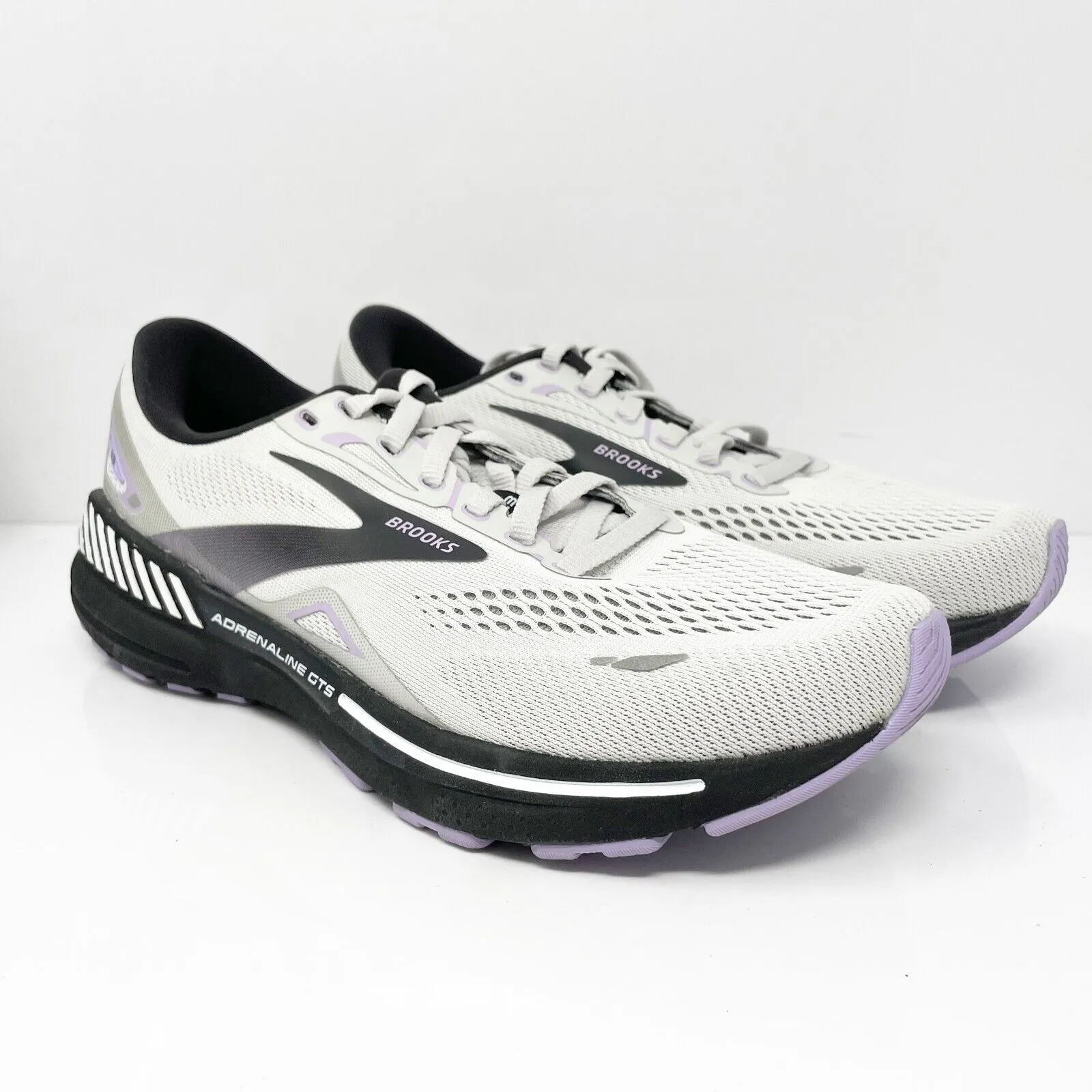 Brooks Womens Adrenaline GTS 23 1203811B039 White Running Shoes Sneakers 8.5 B