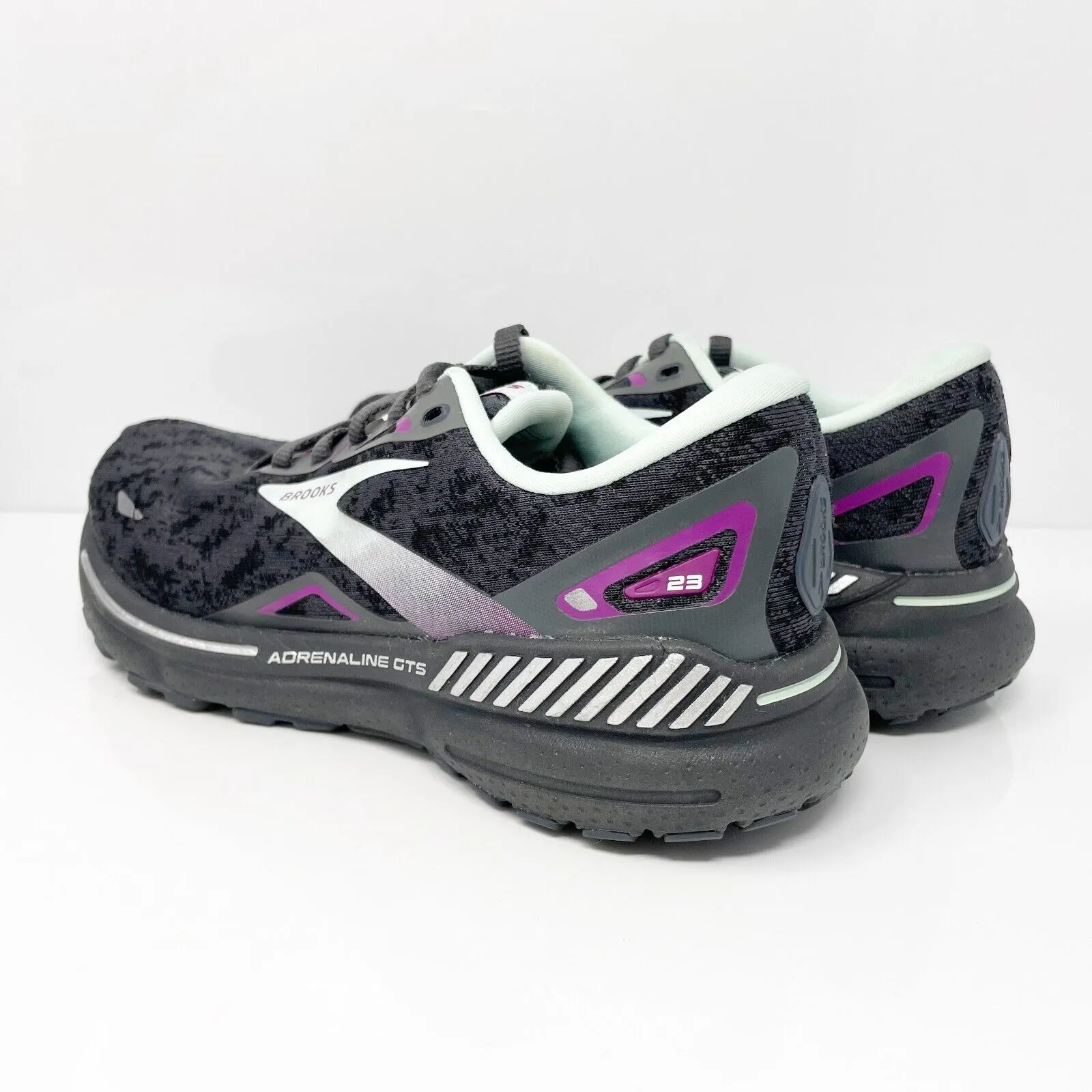 Brooks Womens Adrenaline GTS 23 1203811B072 Black Running Shoes Sneakers Sz 6.5B