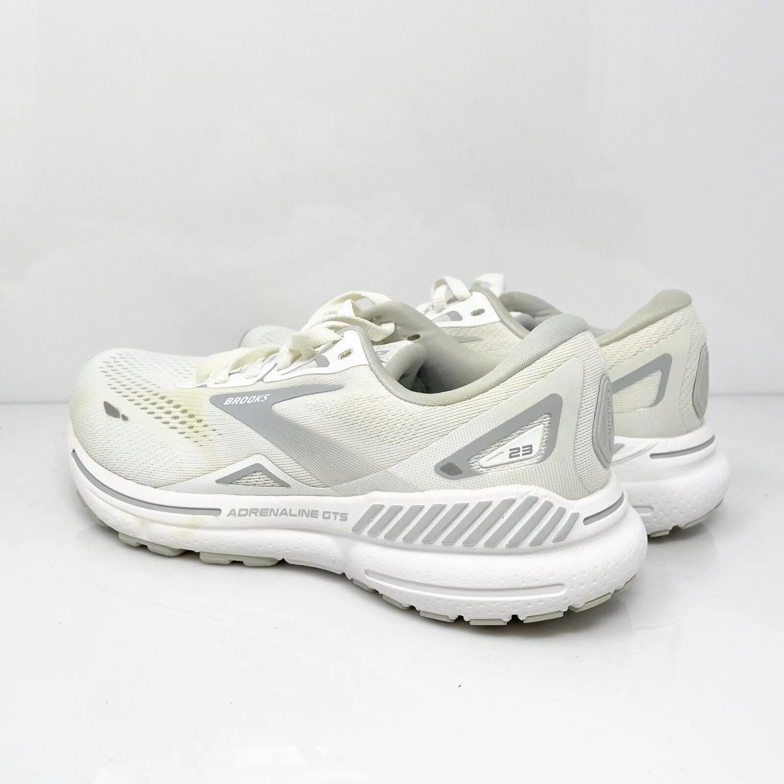 Brooks Womens Adrenaline GTS 23 1203811B104 White Running Shoes Sneakers Sz 7 B