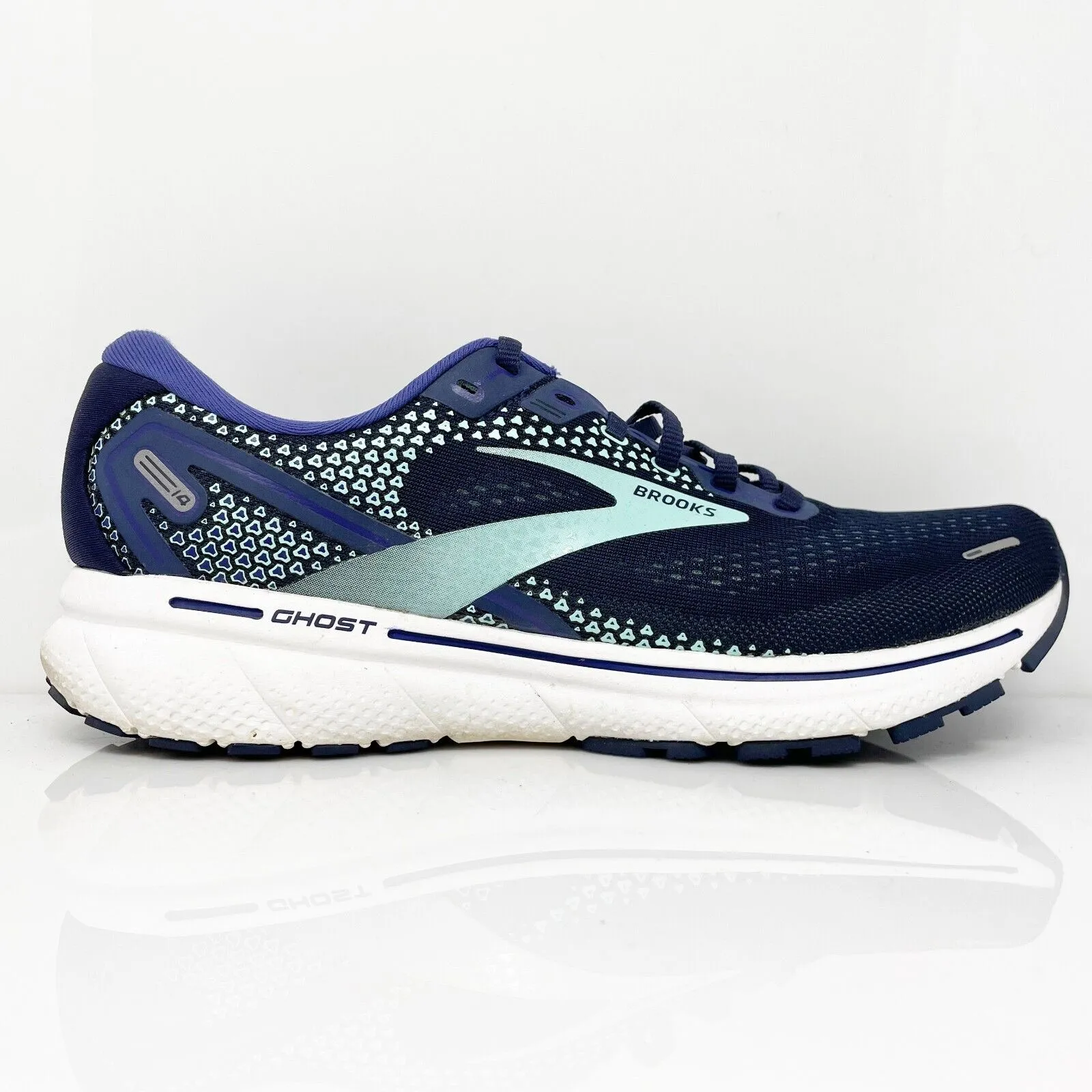 Brooks Womens Ghost 14 1203561B446 Blue Running Shoes Sneakers Size 10 B