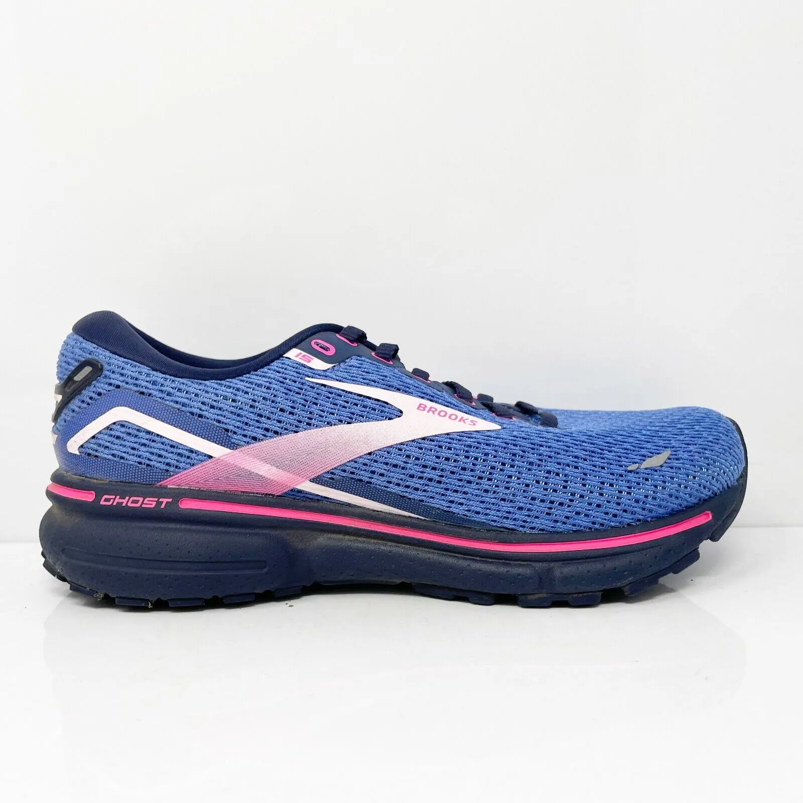 Brooks Womens Ghost 15 1203801B469 Blue Running Shoes Sneakers Size 7.5 B