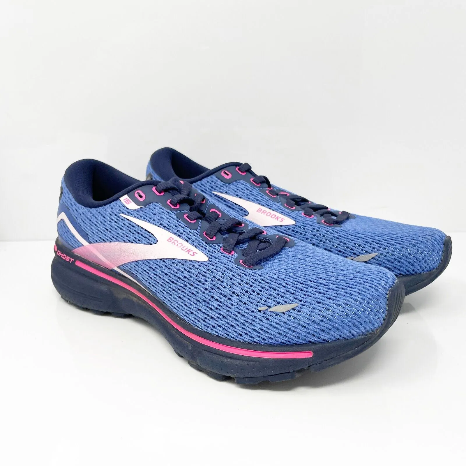 Brooks Womens Ghost 15 1203801B469 Blue Running Shoes Sneakers Size 7.5 B