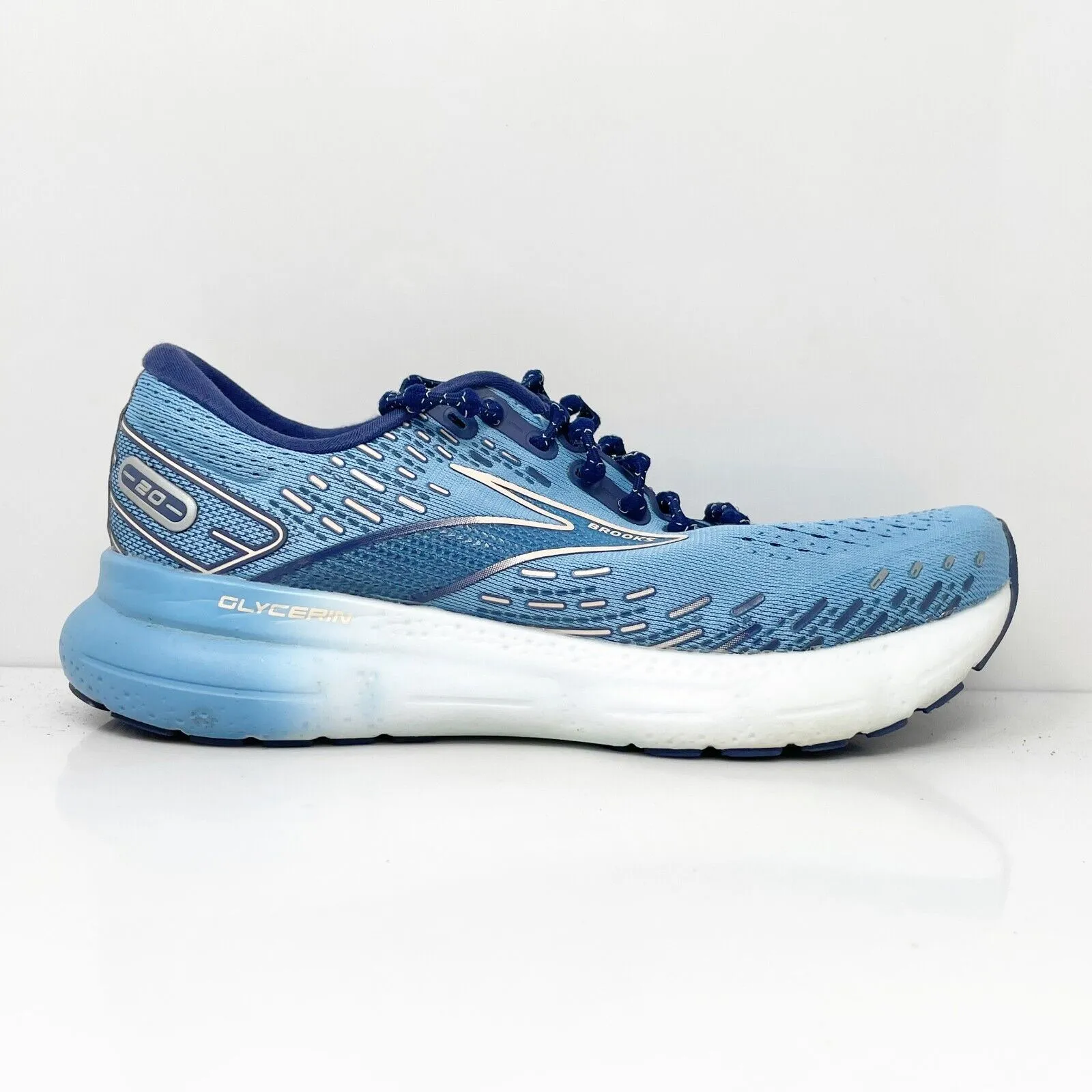 Brooks Womens Glycerin 20 1203691B478 Blue Running Shoes Sneakers Size 7 B