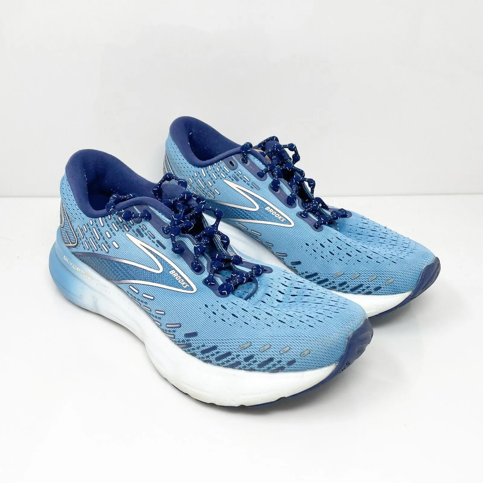 Brooks Womens Glycerin 20 1203691B478 Blue Running Shoes Sneakers Size 7 B