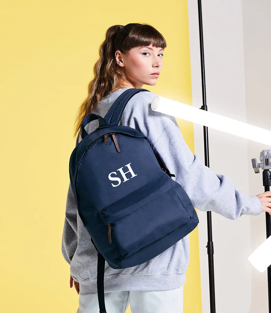 Campus Laptop Backpack Personalised With Initials Navy or Black