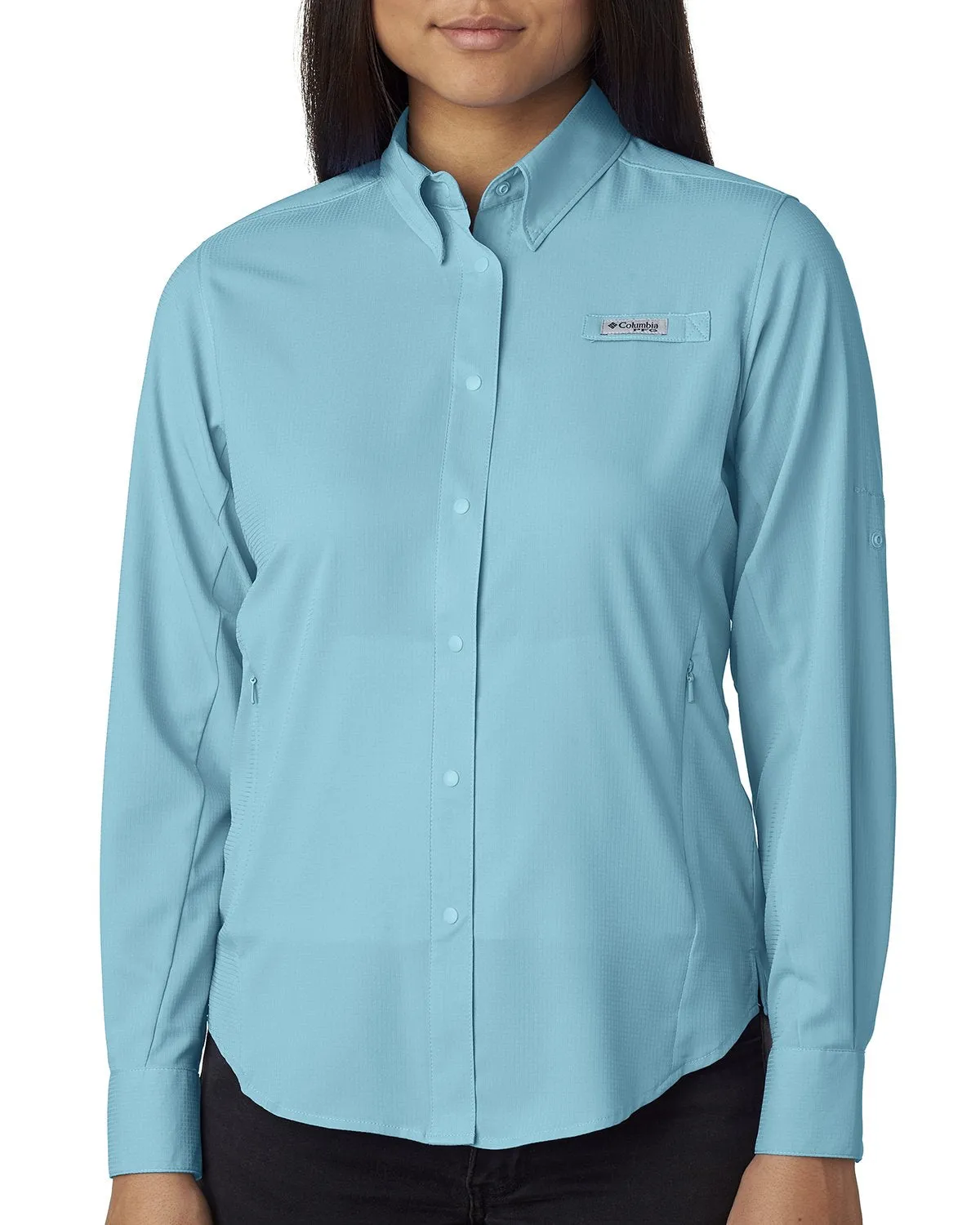 Columbia Ladies Tamiami Ii Long Sleeve Shirt 7278 Clear Blue