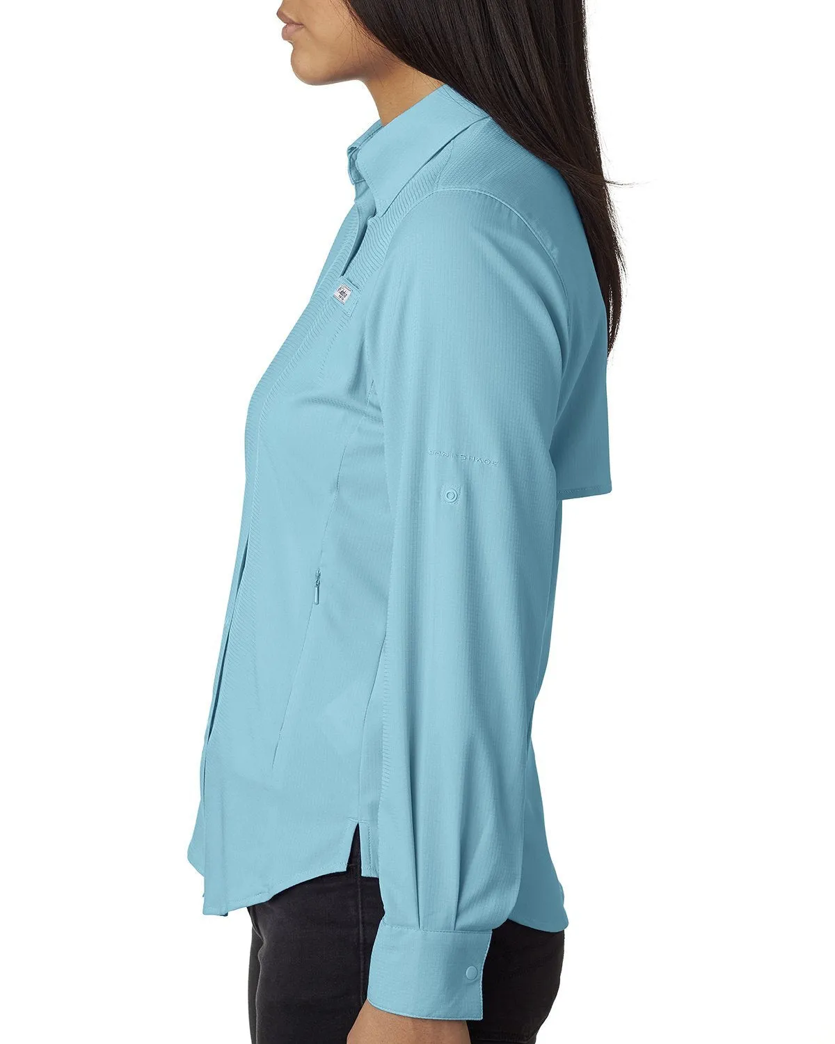 Columbia Ladies Tamiami Ii Long Sleeve Shirt 7278 Clear Blue