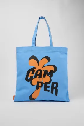 ConMigo Blue, orange, and black tote bag