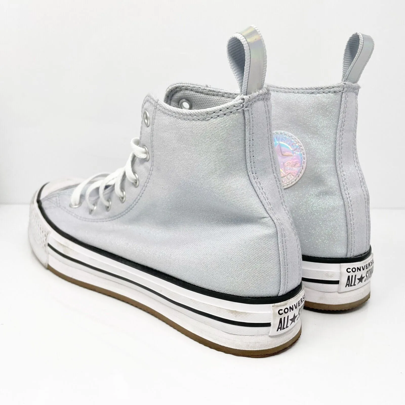 Converse Girls CTAS Eva Lift Platform A03617C Gray Casual Shoes Sneakers Size 7