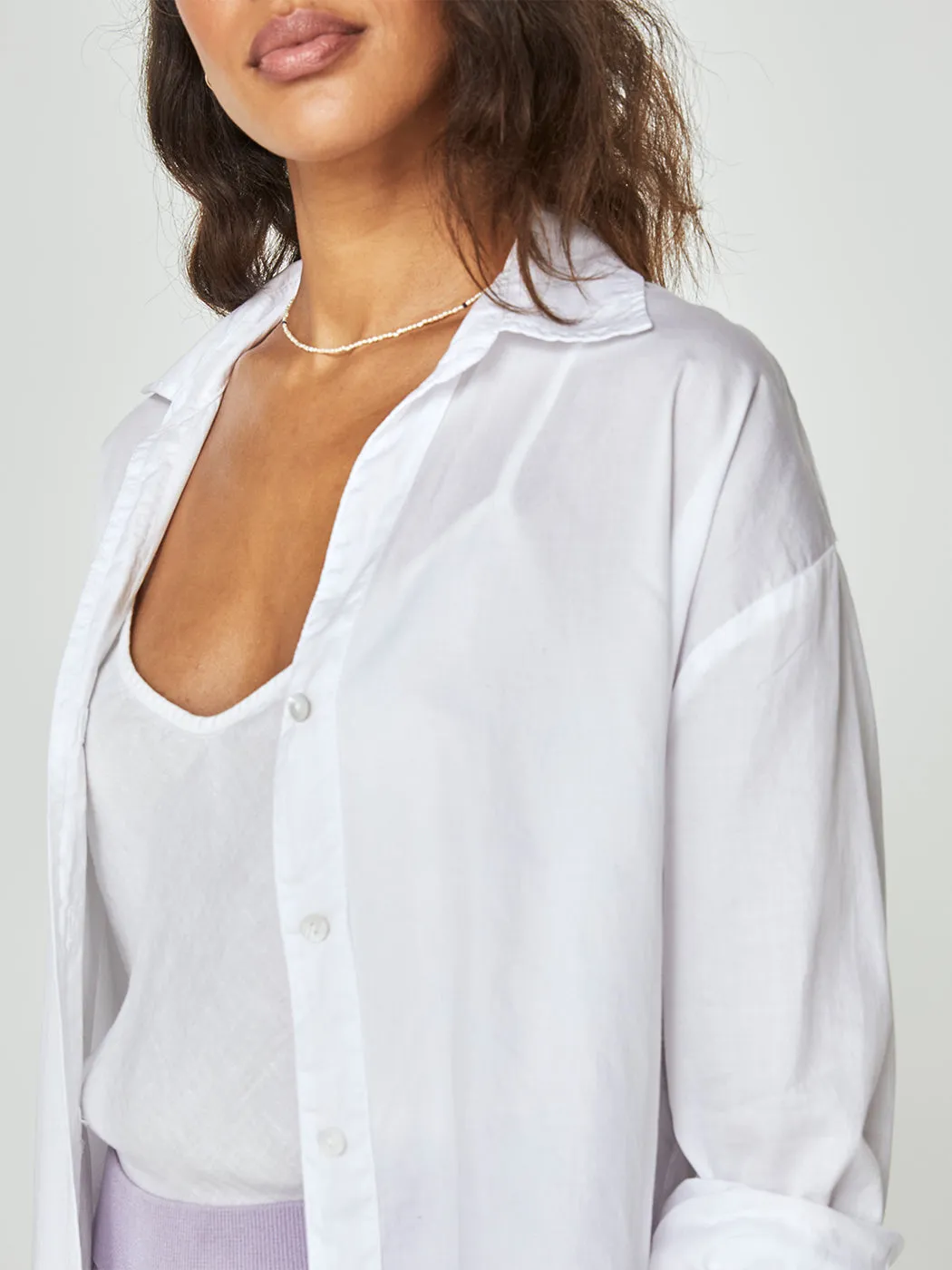 Cool Cotton Tunic Shirt - White