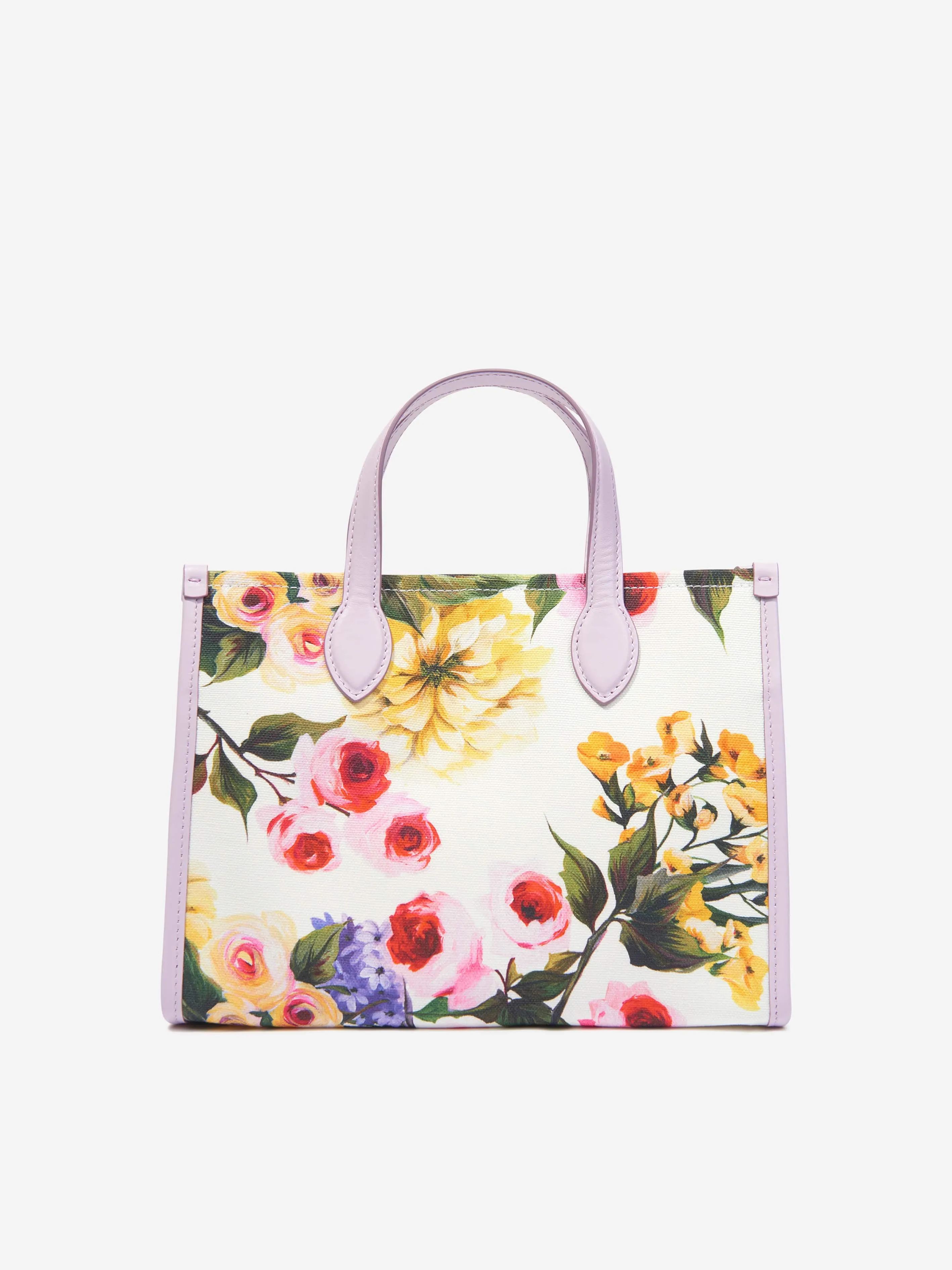 Dolce & Gabbana Girls Canvas Flower Print Tote Bag in Multicolour (25c