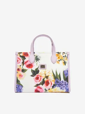 Dolce & Gabbana Girls Canvas Flower Print Tote Bag in Multicolour (25c