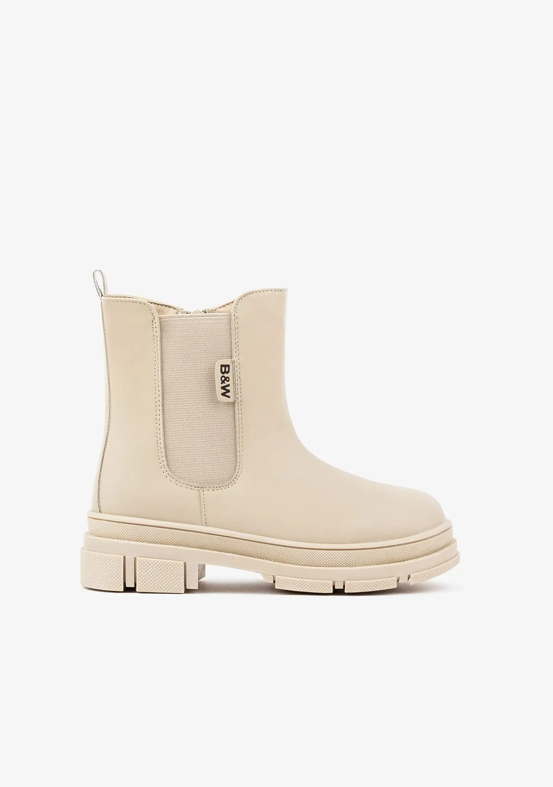 Girl's Beige Chelsea Ankle Boots