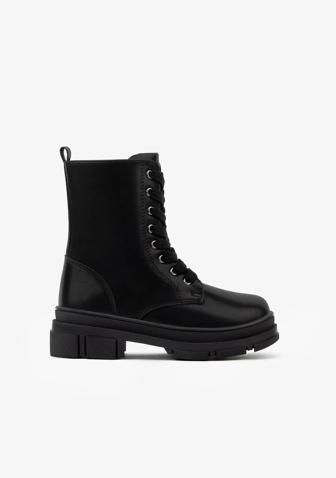 Girl's Black Basic Ankle Boots