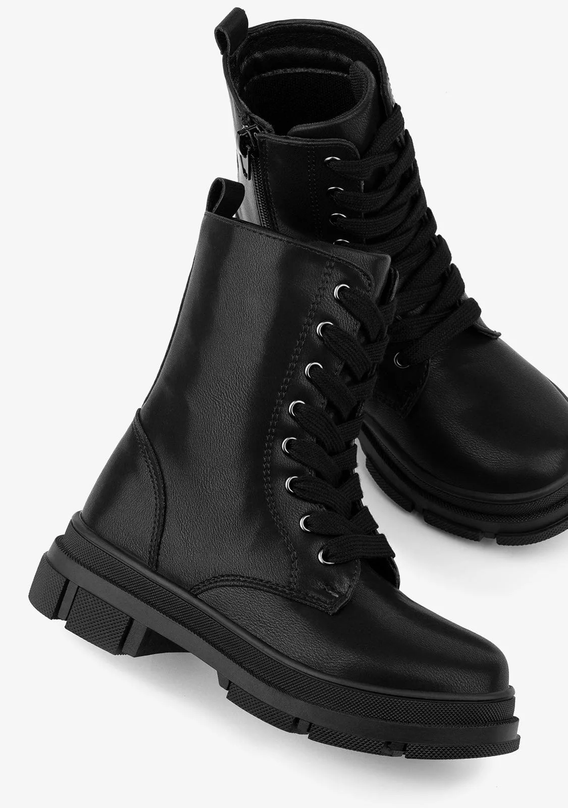 Girl's Black Basic Ankle Boots