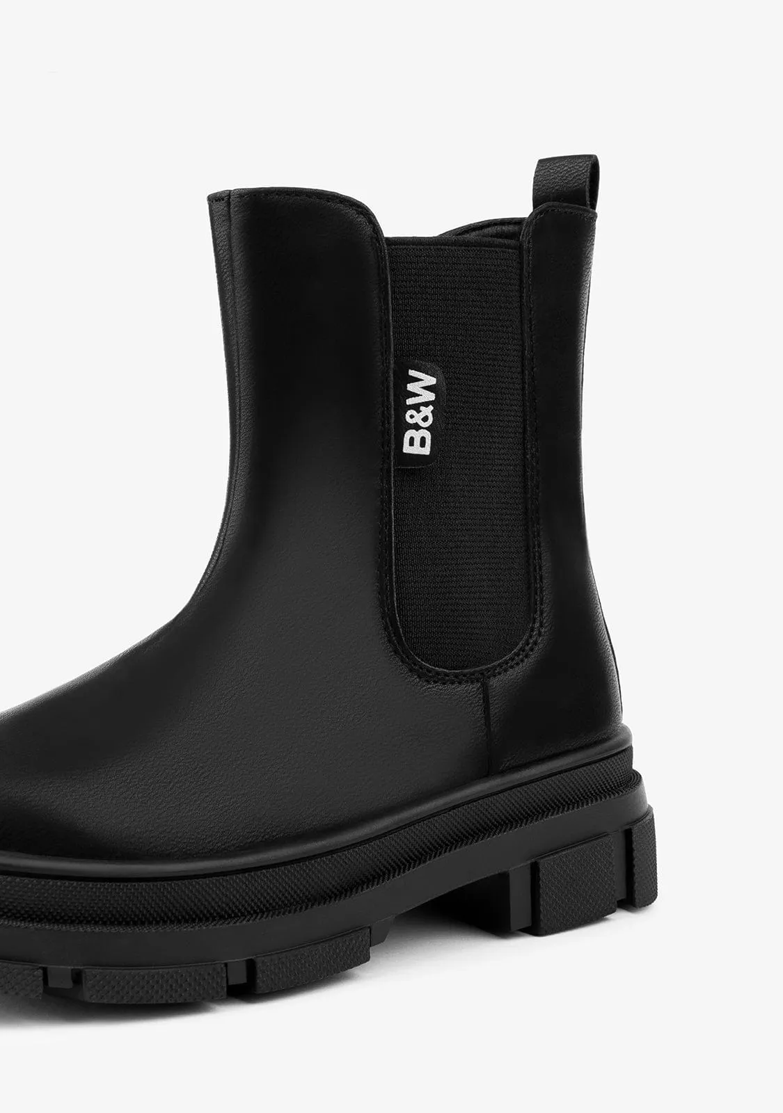 Girl's Black Elastic Boots Napa B&W