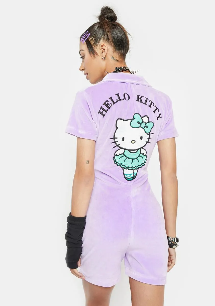 Hello Kitty Lilac Velour Romper-