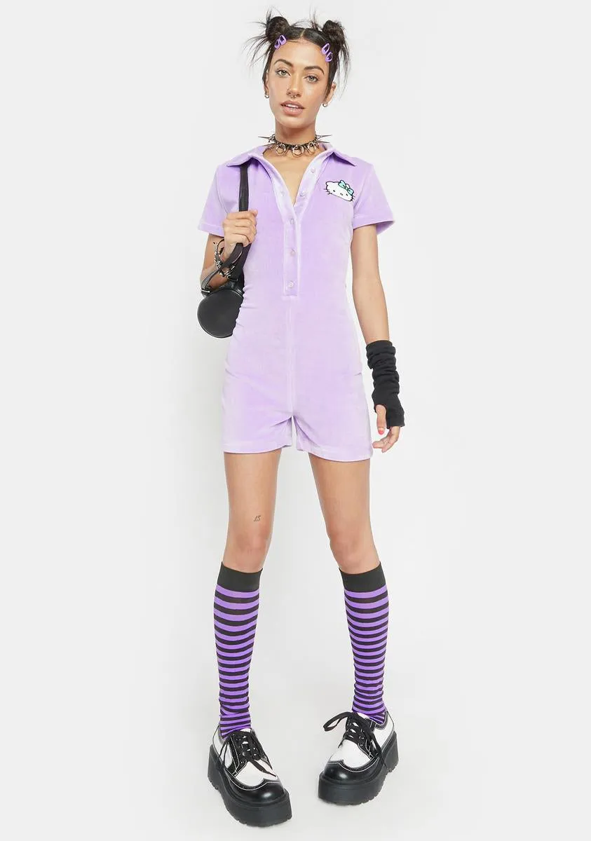 Hello Kitty Lilac Velour Romper-