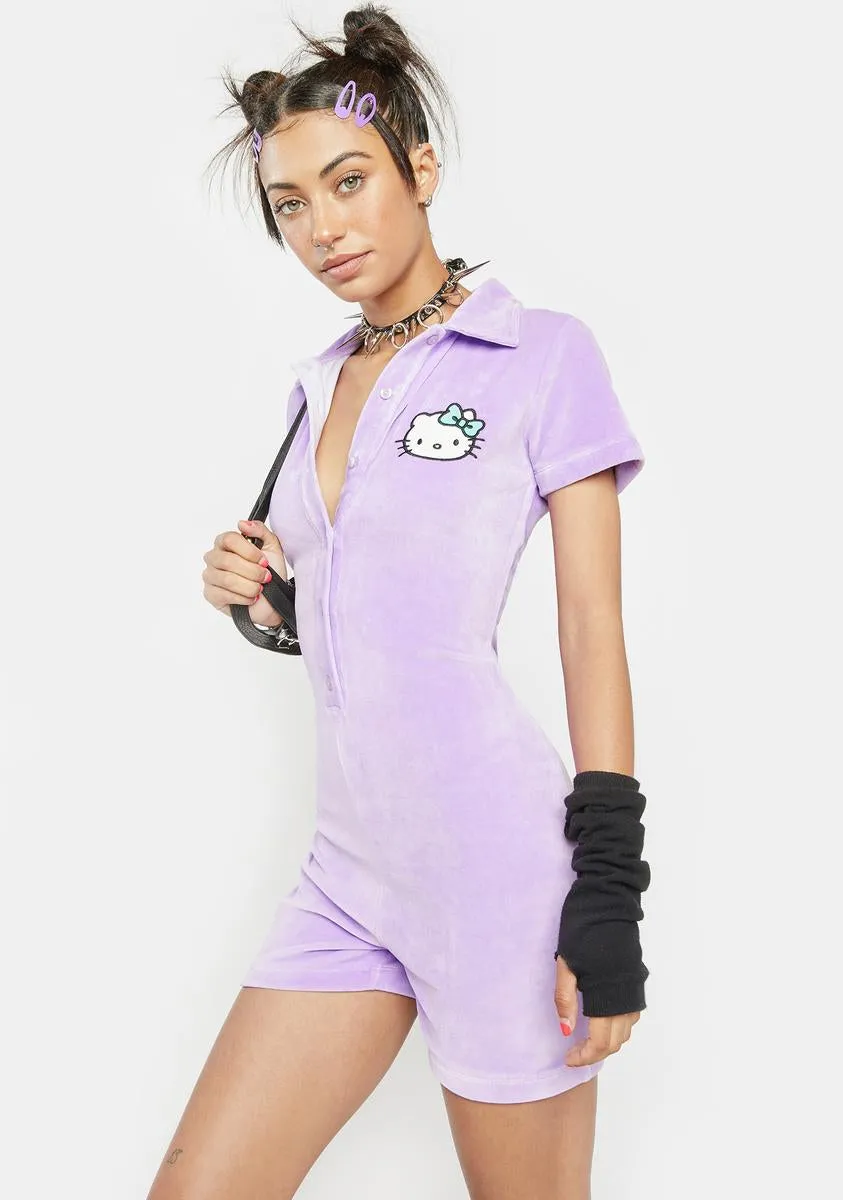 Hello Kitty Lilac Velour Romper-