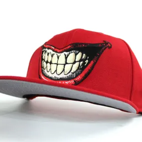 JOKER SMILE Marvel/DC Comics New Era 59Fifty Fitted Hat (Red Gray Under Brim)