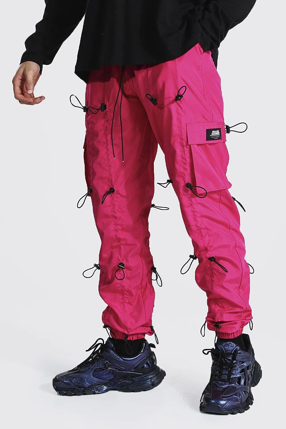 Loose Fit All Over Toggle Cargo Pants