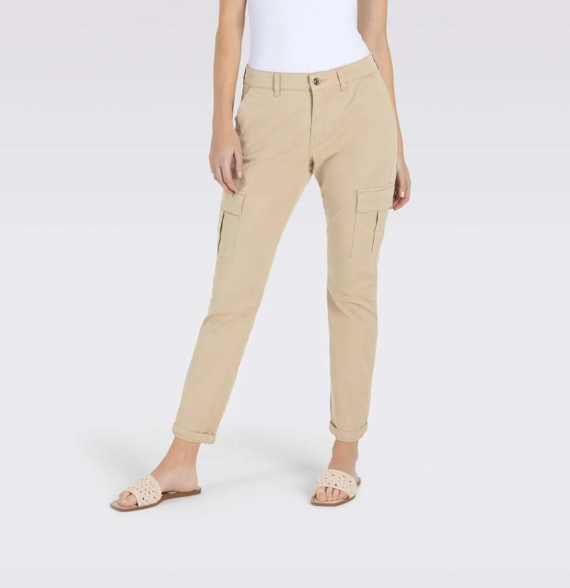 MAC RICH CARGO Gaberdine Pants in Golden Terra 