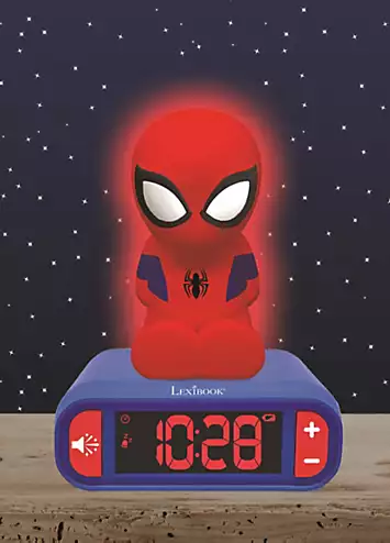 Marvel Spiderman Alarm Clock with Night Light 3D Design | Grattan